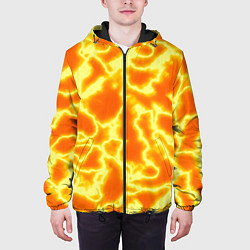 Куртка с капюшоном мужская Огненная вспышка, цвет: 3D-черный — фото 2