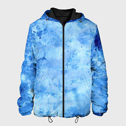 Куртка с капюшоном мужская Красочная синева, цвет: 3D-черный