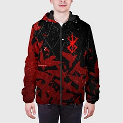 Куртка с капюшоном мужская БЕРСЕРК КЛЕЙМО ЛОГО СТАЯ ВОРОН, RED CROW, цвет: 3D-черный — фото 2