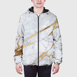 Куртка с капюшоном мужская Золото на белом, цвет: 3D-черный — фото 2