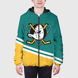 Куртка с капюшоном мужская Анахайм Дакс, NHL, цвет: 3D-черный — фото 2