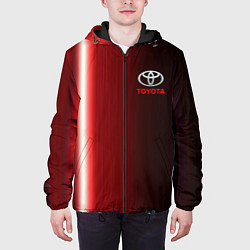 Куртка с капюшоном мужская Toyota В полоску, цвет: 3D-черный — фото 2