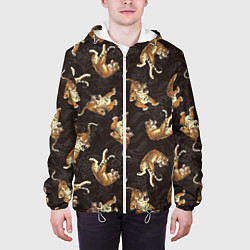 Куртка с капюшоном мужская Паттерн Японский тигр, цвет: 3D-белый — фото 2