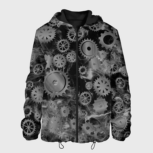 Мужская куртка Механизм и дым, стимпанк / 3D-Черный – фото 1