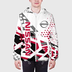 Куртка с капюшоном мужская Nissan Ниссан, цвет: 3D-белый — фото 2