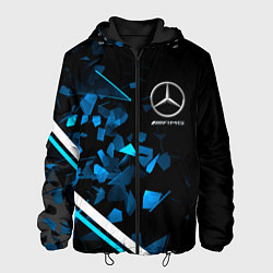 Куртка с капюшоном мужская Mercedes AMG Осколки стекла, цвет: 3D-черный