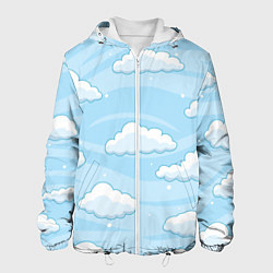 Куртка с капюшоном мужская Зимние облака, цвет: 3D-белый