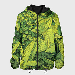 Куртка с капюшоном мужская Растительная жизнь - Хоста, цвет: 3D-черный