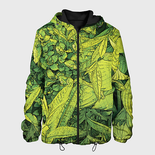 Мужская куртка Растительная жизнь - Хоста / 3D-Черный – фото 1