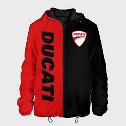 Куртка с капюшоном мужская DUCATI BLACK RED BACKGROUND, цвет: 3D-черный