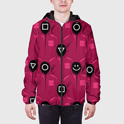 Куртка с капюшоном мужская СОТРУДНИКИ ИГРЫ В КАЛЬМАРА Squid Game, цвет: 3D-черный — фото 2