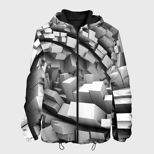 Мужская куртка Геометрическая объёмная абстракция / 3D-Черный – фото 1