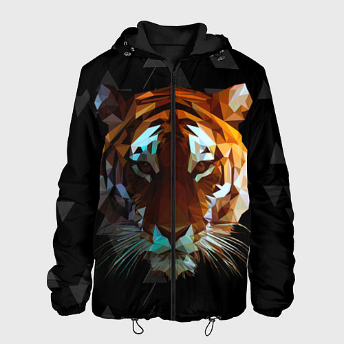 Мужская куртка Тигр стиль Low poly / 3D-Черный – фото 1