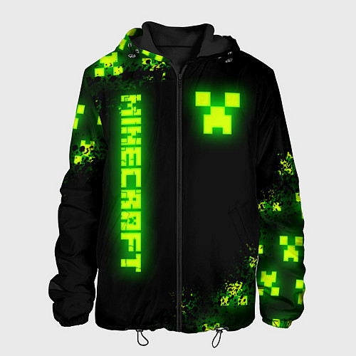 Мужская куртка MINECRAFT NEON LOGO CREEPER / 3D-Черный – фото 1