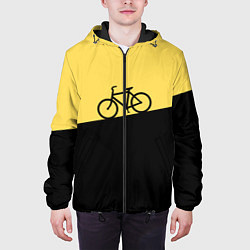 Куртка с капюшоном мужская Бегущий за велосипедом, цвет: 3D-черный — фото 2
