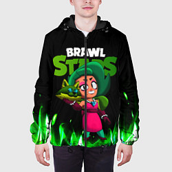 Куртка с капюшоном мужская LOLA ЛОЛА BRAWLSTARS зеленый огонь, цвет: 3D-черный — фото 2