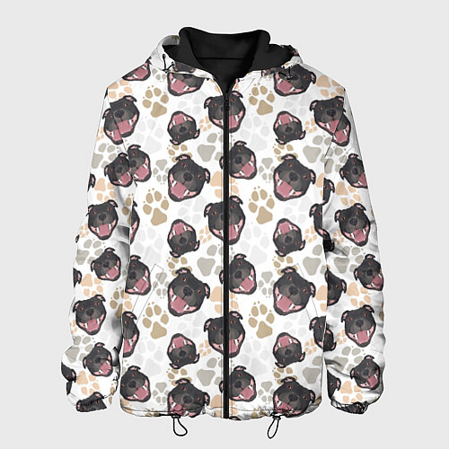 Мужская куртка Стаффордширский Бультерьер Bull-Terrier / 3D-Черный – фото 1