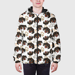Куртка с капюшоном мужская Такса Dachshund Dog, цвет: 3D-черный — фото 2