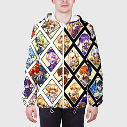 Куртка с капюшоном мужская GENSHIN IMPACT ГЕНШИН ИМПАКТ ВСЕ ПЕРСОНАЖИ, цвет: 3D-белый — фото 2