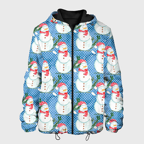 Мужская куртка Много снеговиков / 3D-Черный – фото 1