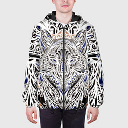 Куртка с капюшоном мужская БЕЛАЯ ЭТНИЧЕСКА ЛИСА WHITE FOX, цвет: 3D-черный — фото 2