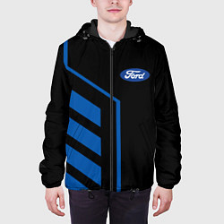 Куртка с капюшоном мужская Форд, Ford, цвет: 3D-черный — фото 2