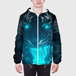 Куртка с капюшоном мужская Неоновый водяной тигр 2022, цвет: 3D-белый — фото 2