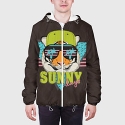 Куртка с капюшоном мужская Солнечный тигр, цвет: 3D-белый — фото 2
