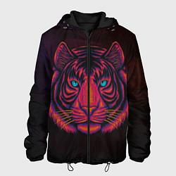 Куртка с капюшоном мужская Тигр Tiger голова, цвет: 3D-черный