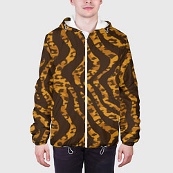 Куртка с капюшоном мужская Шкура тигра леопарда гибрид, цвет: 3D-белый — фото 2
