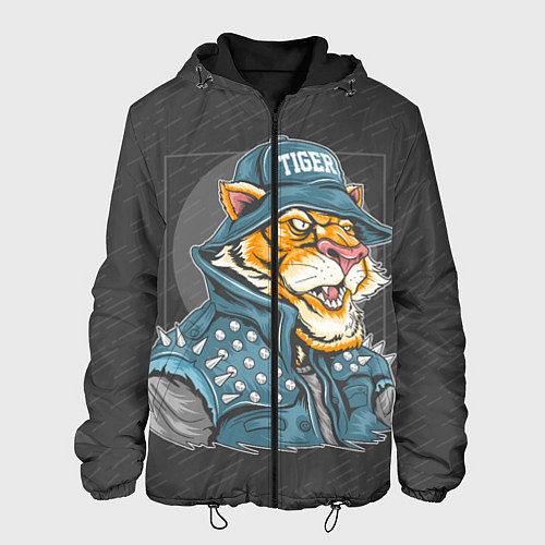 Мужская куртка Крутой тигр cool tiger / 3D-Черный – фото 1