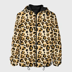 Куртка с капюшоном мужская Пятна Дикого Леопарда, цвет: 3D-черный