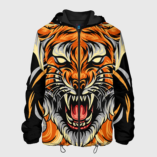 Мужская куртка Символ года тигр в гневе / 3D-Черный – фото 1