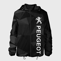 Куртка с капюшоном мужская Peugeot, Пежо геометрия, цвет: 3D-черный