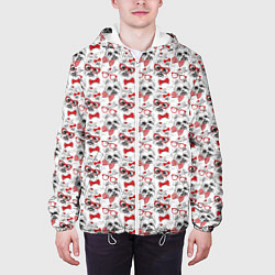 Куртка с капюшоном мужская Собачка Йорк, цвет: 3D-белый — фото 2