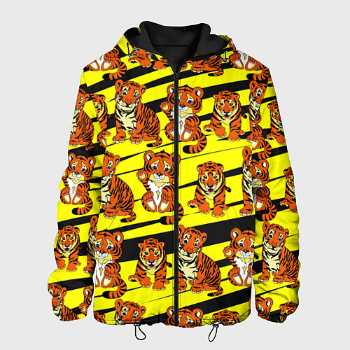 Мужская куртка Няшные Тигрята / 3D-Черный – фото 1
