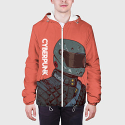 Куртка с капюшоном мужская Cyberpunk Спина, цвет: 3D-белый — фото 2