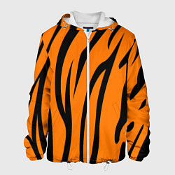 Куртка с капюшоном мужская Текстура тиграtiger, цвет: 3D-белый