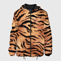 Куртка с капюшоном мужская Шкура тигра текстура, цвет: 3D-черный
