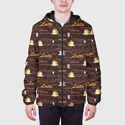 Куртка с капюшоном мужская Разные Кофейные Напитки, цвет: 3D-черный — фото 2
