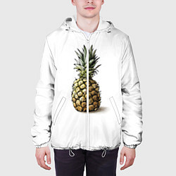 Куртка с капюшоном мужская Pineapple watercolor, цвет: 3D-белый — фото 2