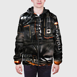 Куртка с капюшоном мужская Стиль терминатора, цвет: 3D-черный — фото 2