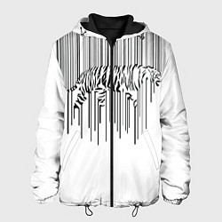 Куртка с капюшоном мужская Черный Водяной Полосатый Тигр Новый Год 2022, цвет: 3D-черный