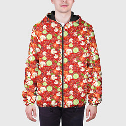 Куртка с капюшоном мужская Ингредиенты для Пиццы, цвет: 3D-черный — фото 2