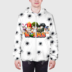 Куртка с капюшоном мужская Wormsчервяки, цвет: 3D-белый — фото 2