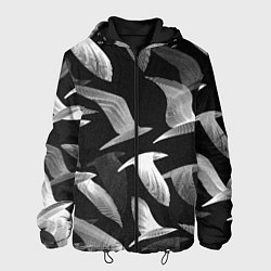 Куртка с капюшоном мужская Стая птиц 01, цвет: 3D-черный