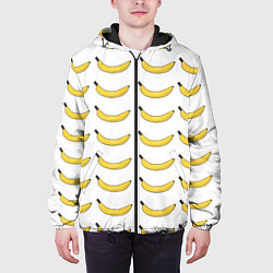 Куртка с капюшоном мужская Крупный Банановый рай, цвет: 3D-черный — фото 2