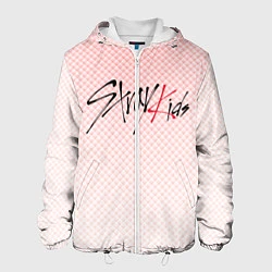 Куртка с капюшоном мужская Stray kids лого, K-pop ромбики, цвет: 3D-белый