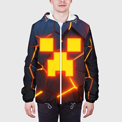Куртка с капюшоном мужская ОГНЕННЫЙ КРИПЕР 3D ПЛИТЫ FIRE CREEPER, цвет: 3D-белый — фото 2