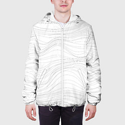 Куртка с капюшоном мужская Белые волны, цвет: 3D-белый — фото 2
